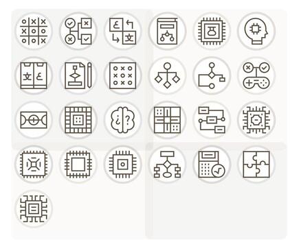 Logic featuring 25 Retina Ready Icons in Regular Line Design vector