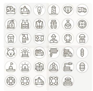 rescate exhaustivo haz con 35 monitor Perfecto regular línea alto resolución íconos vector