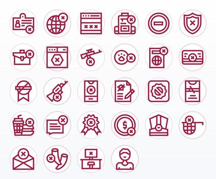 28 256x256 Bold Line Icons optimized for Denied Editable display vector