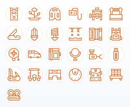 25 Display Perfect Regular Line Icons designed for Compact Interface vector