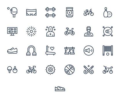 Active Icon Arsenal with 25 128x128 Regular Line Pixel Optimized designs vector