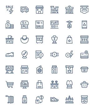 42 detalle mejorado íconos temática alrededor Al por menor en alto resolución regular línea formato vector