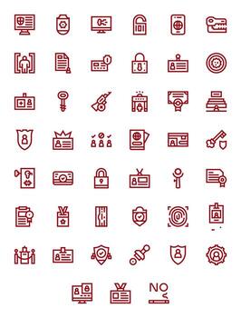 Authorization Graphics Pack including 45 Bold Line 128x128 Pixel Optimized Icons vector