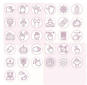 mando profesional conjunto con 32 Delgado línea monitor Perfecto 128x128 íconos vector