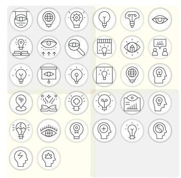 Thin Line Editable Icons from Insight Set with 32 128x128 Icons vector