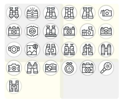 25 Regular Line Pixel Optimized Vectors for Viewfinder Theme