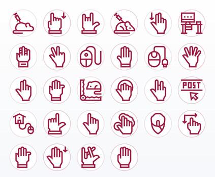 28 Bold Line Icons for Mouse in crisp 64x64 PIXEL Perfect resolution vector