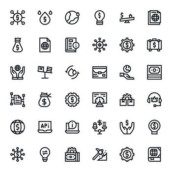 Resources Graphics featuring 36 Bold Line Pixel Aligned 256x256 Designs vector