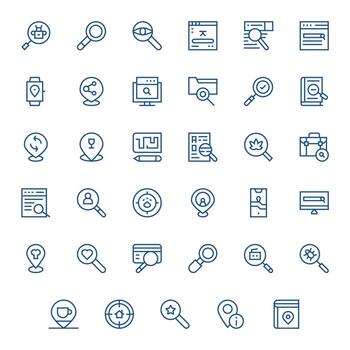 35 64x64 Regular Line Editable Icons for Find Projects vector