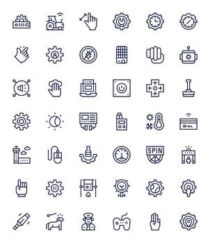 Regular Line Pixel Aligned Icons from Control Set with 42 High Resolution Icons vector