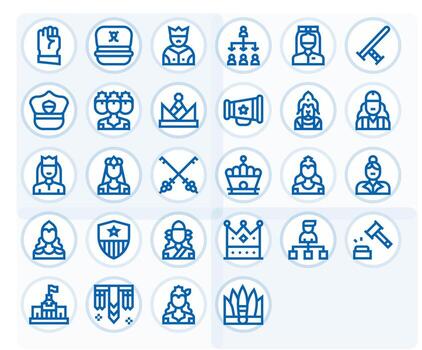 Authority Icon Set with 28 Bold Line Retina Ready Display Perfect Graphics vector