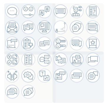 32 Thin Line Pixel Optimized 64x64 Icons from Feedback Form Suite vector