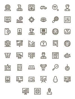 Dashboard Retina Ready Icon Pack with 45 Bold Line Display Perfect Elements vector