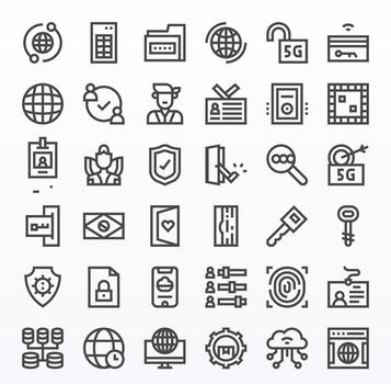 36 píxel optimizado negrita línea íconos diseñado para acceso interfaz vector