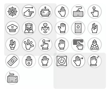 mando gráficos presentando 25 regular línea píxel Perfecto 64 x 64 diseños vector