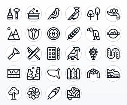 28 negrita línea íconos diseñado para contorno en retina Listo editable formato vector