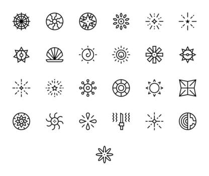 25 Regular Line Pixel Optimized Retina Ready Icons from Radiating Suite vector