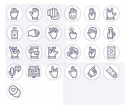 25 Regular Line Icons for Interact in crisp Retina Ready Grid Fitted resolution vector