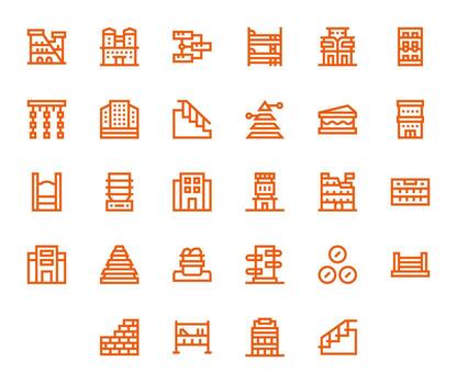 28 Bold Line Editable Icons tailored for Multilevel High Resolution interface vector