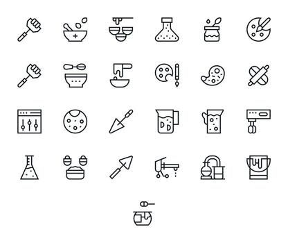 25 Regular Line Display Perfect Icons tailored for Mixing High Resolution interface vector
