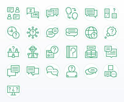 Question Icon Repository containing 25 Regular Line High Resolution Pixel Optimized graphics vector
