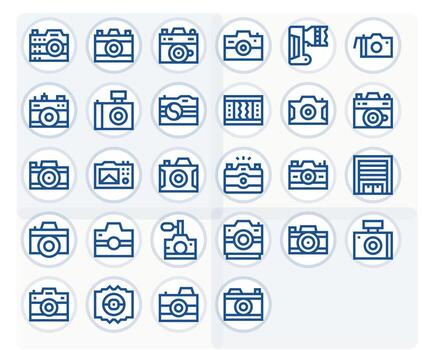 28 Pixel Optimized Bold Line Icons designed for Shutter Interface vector