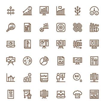36 64 x 64 íconos para grafico en monitor Perfecto negrita línea formato vector