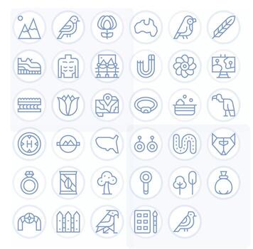 35 256x256 Regular Line Icons for Contour with Display Perfect precision vector