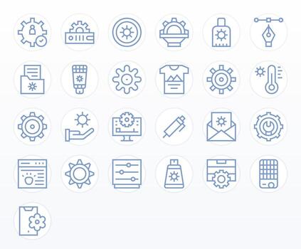 25 Regular Line Editable Icons for Customize Graphics vector