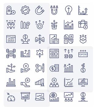 42 Regular Line Display Perfect 128x128 Icons from Increase Suite vector