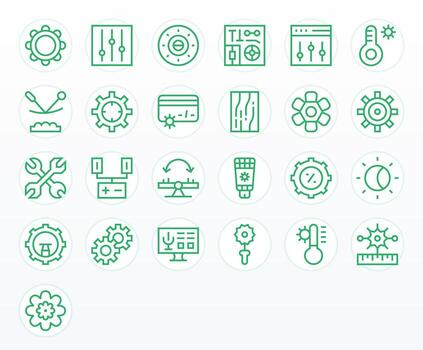 25 64x64 Icons for Adjustment in Pixel Optimized Regular Line Format vector