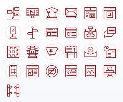 25 alto resolución íconos para enviar en cuadrícula equipado regular línea formato vector