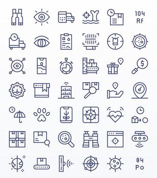 Tracking Icon Library with 42 Regular Line High Resolution PIXEL Perfect Designs vector