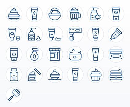 Regular Line Display Perfect Icons from Cream Set with 25 256x256 Icons vector