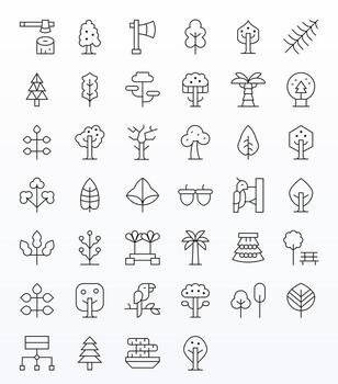 40 256x256 Delgado línea íconos optimizado para árbol editable monitor vector