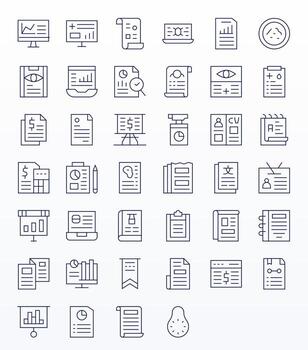 40 cuadrícula equipado Delgado línea íconos desde resumen colección vector