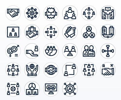 Partnership Complete Package with 28 High Resolution Bold Line Pixel Optimized Icons vector