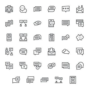 35 256x256 Regular Line Icons optimized for Reply Pixel Aligned display vector
