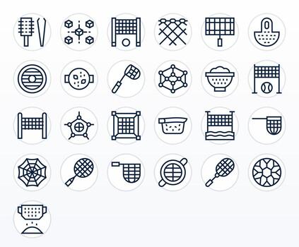 25 64x64 Pixel Optimized Icons for Mesh in Regular Line Theme vector