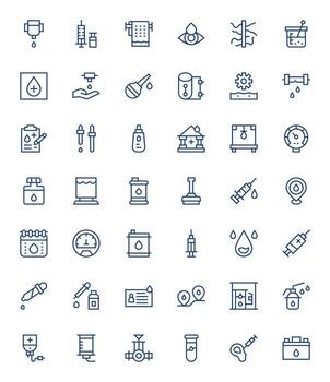 Fluid Modern Collection with 42 Regular Line 128x128 Pixel Optimized Icons vector