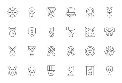 24 Thin Line Display Perfect Icons tailored for Distinction 128x128 interface vector