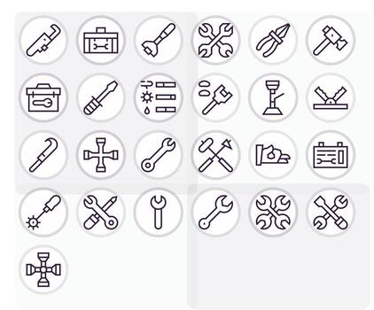 Wrench Modern Collection with 25 Regular Line High Resolution PIXEL Perfect Icons vector