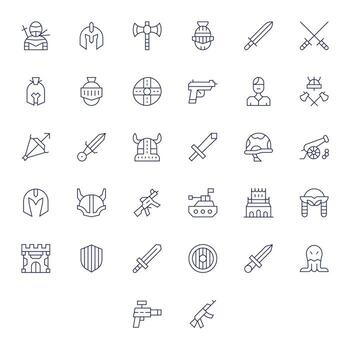 32 256x256 Thin Line Icons optimized for Battle Display Perfect display vector