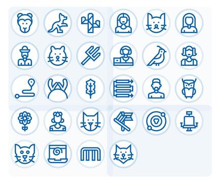 28 alto resolución cuadrícula equipado íconos para lineal en negrita línea tema vector