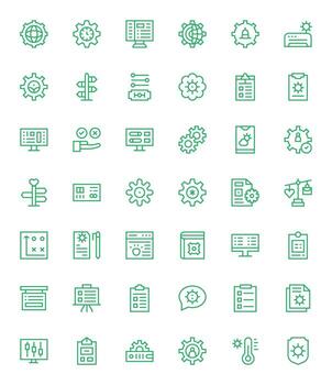 Regular Line Pixel Optimized Icons from Options Set with 42 128x128 Icons vector