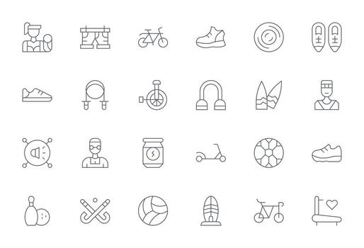 24 Pixel Aligned Thin Line Icons designed for Active Interface vector