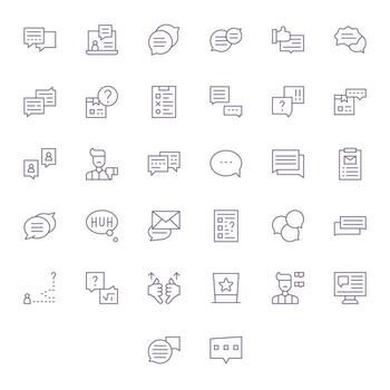 32 Thin Line Editable Icons crafted for Feedback Form Retina Ready applications vector