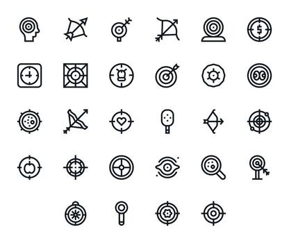 Aim Icon Repository containing 28 Bold Line 64x64 Pixel Optimized graphics vector