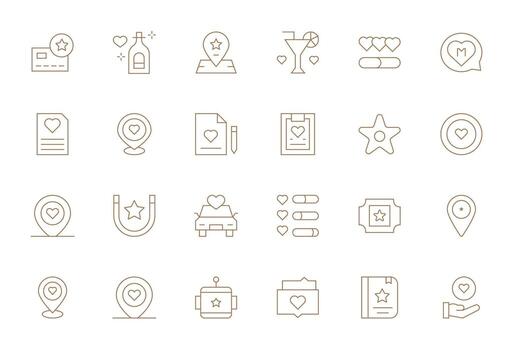 24 Display Perfect Thin Line Icons designed for Preferred Interface vector