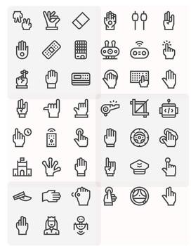 mando profesional conjunto con 45 negrita línea píxel alineado 64 x 64 íconos vector